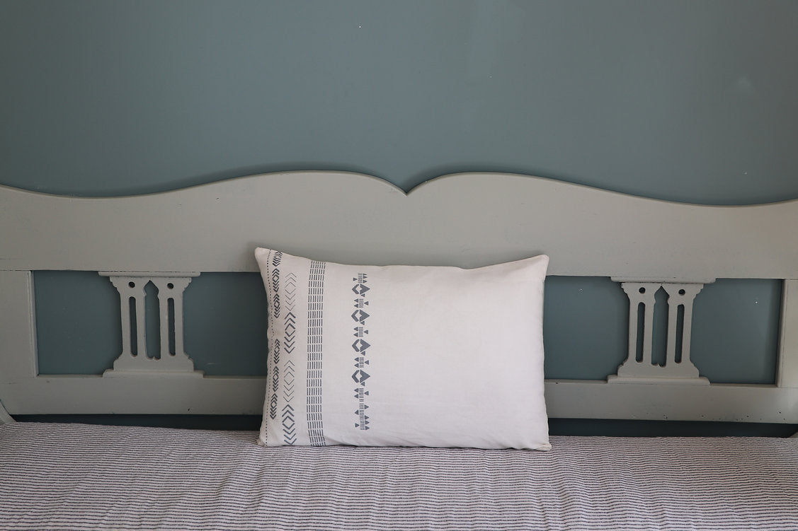 Cushion Cover Hand Block Printed Charcoal