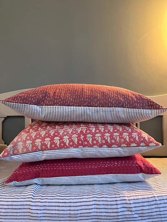 Cushion Cover Kantha Red