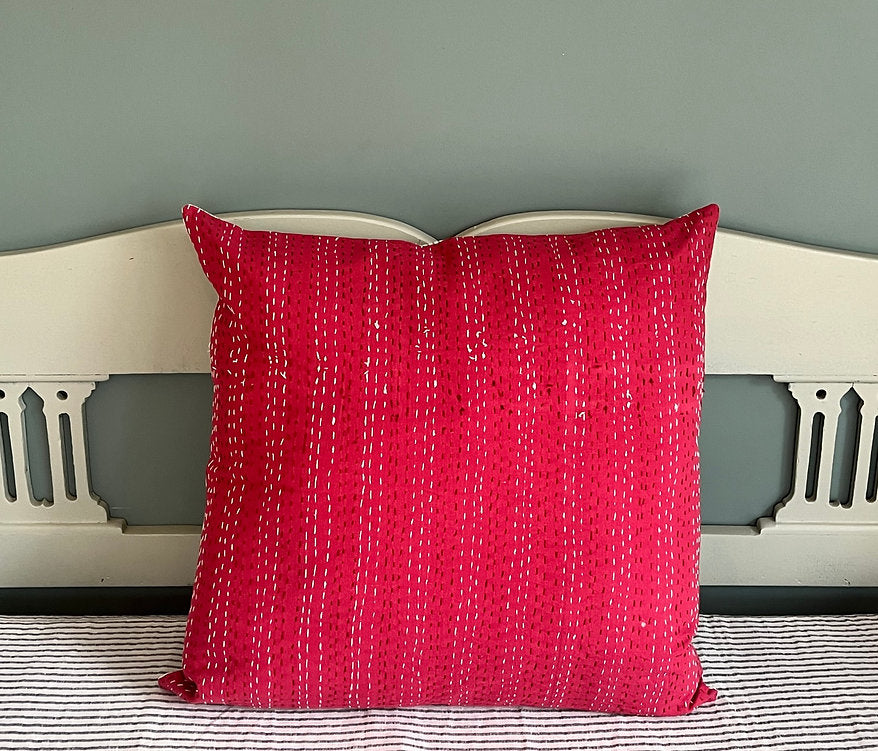 Cushion Cover Kantha Red