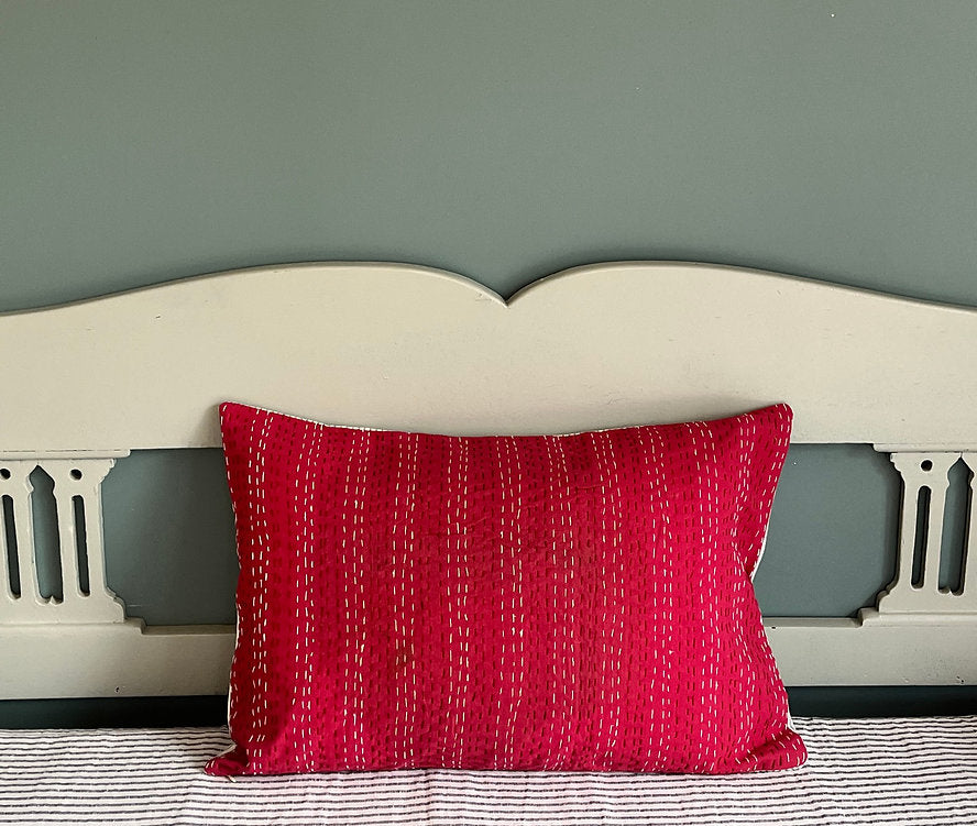 Cushion Cover Kantha Red
