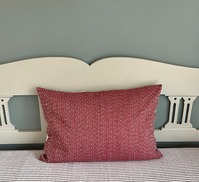 Cushion Cover Kantha Maroon