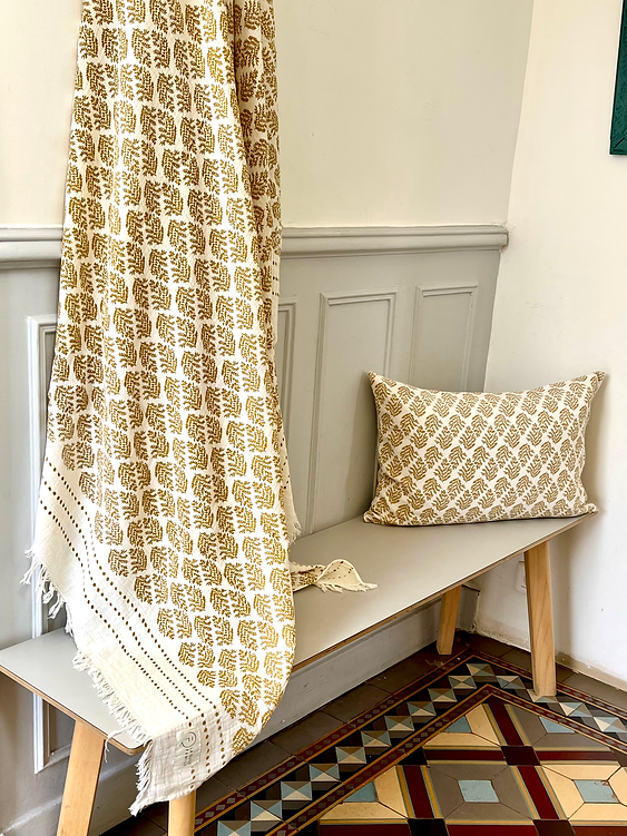 Throw Hand Block Printed