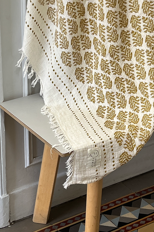 Throw Hand Block Printed