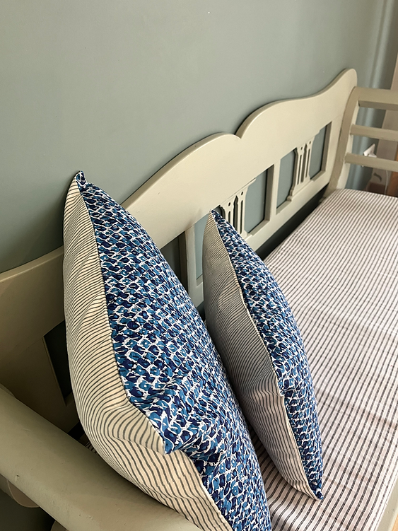 Cushion Cover Kantha Indigo