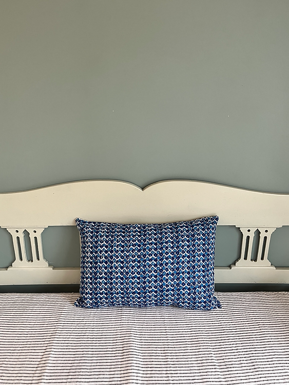 Cushion Cover Kantha Indigo