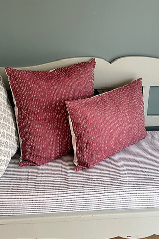 Cushion Cover Kantha Maroon