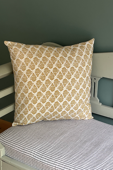 Cushion Cover Striped Mustard