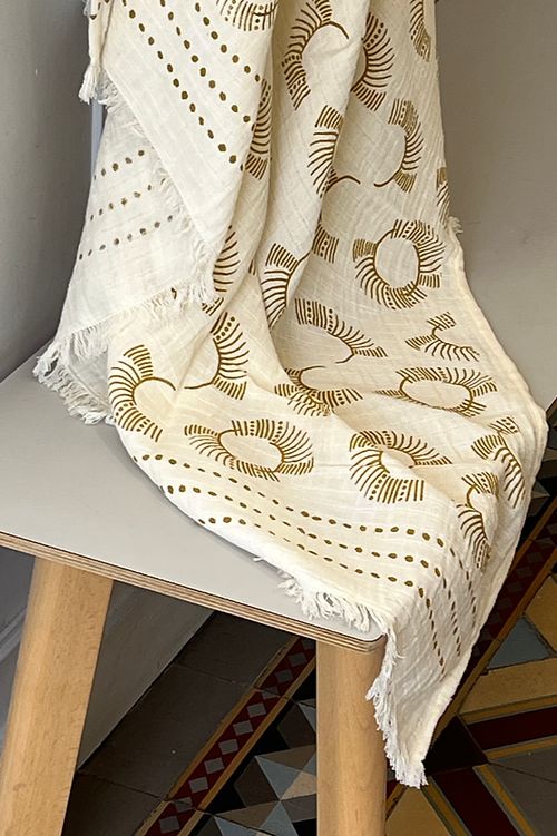Throw Hand Block Printed